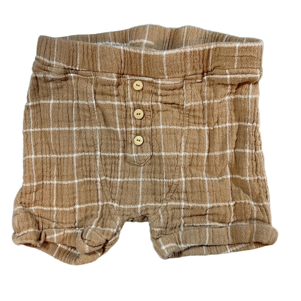 100% Cotton Shorts Gauzy Pull On Elastic Waistband Cuffed Legs